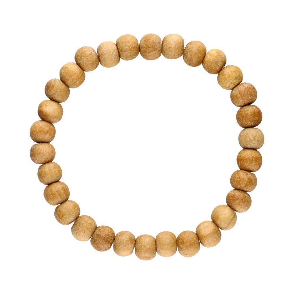 Bracciale in sandalo con perle da 8 mm