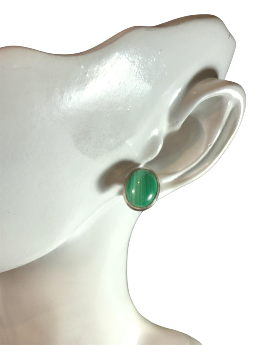 Orecchini a Lobo in Argento con Malachite Naturale