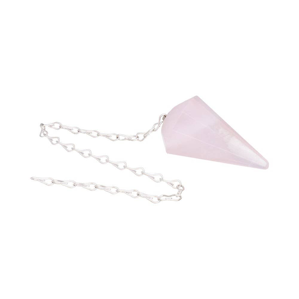 Pendolo sfaccettato in quarzo rosa