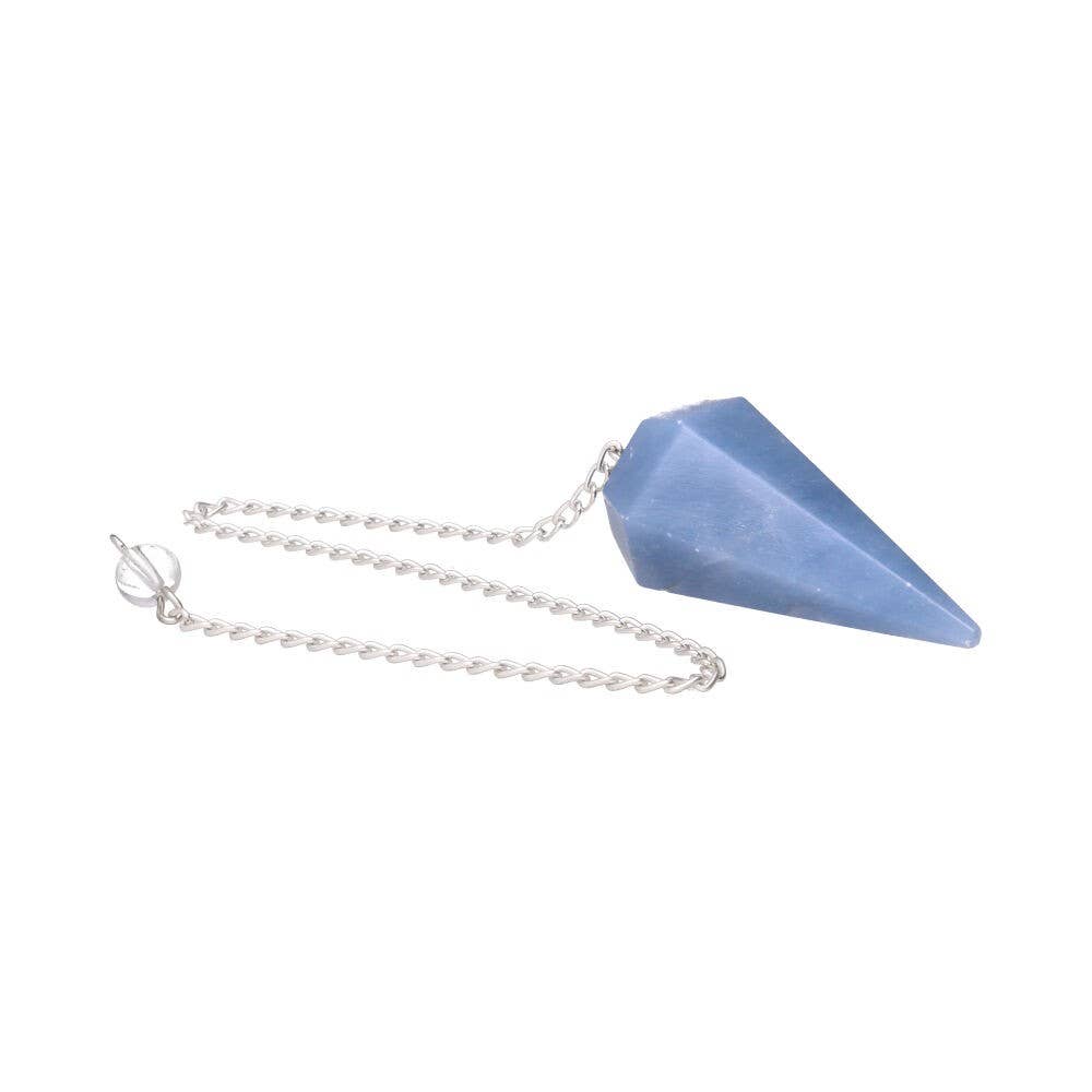 Pendolo sfaccettato in angelite