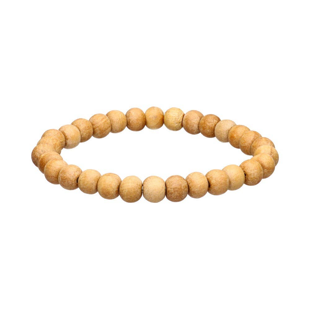 Bracciale in sandalo con perle da 8 mm