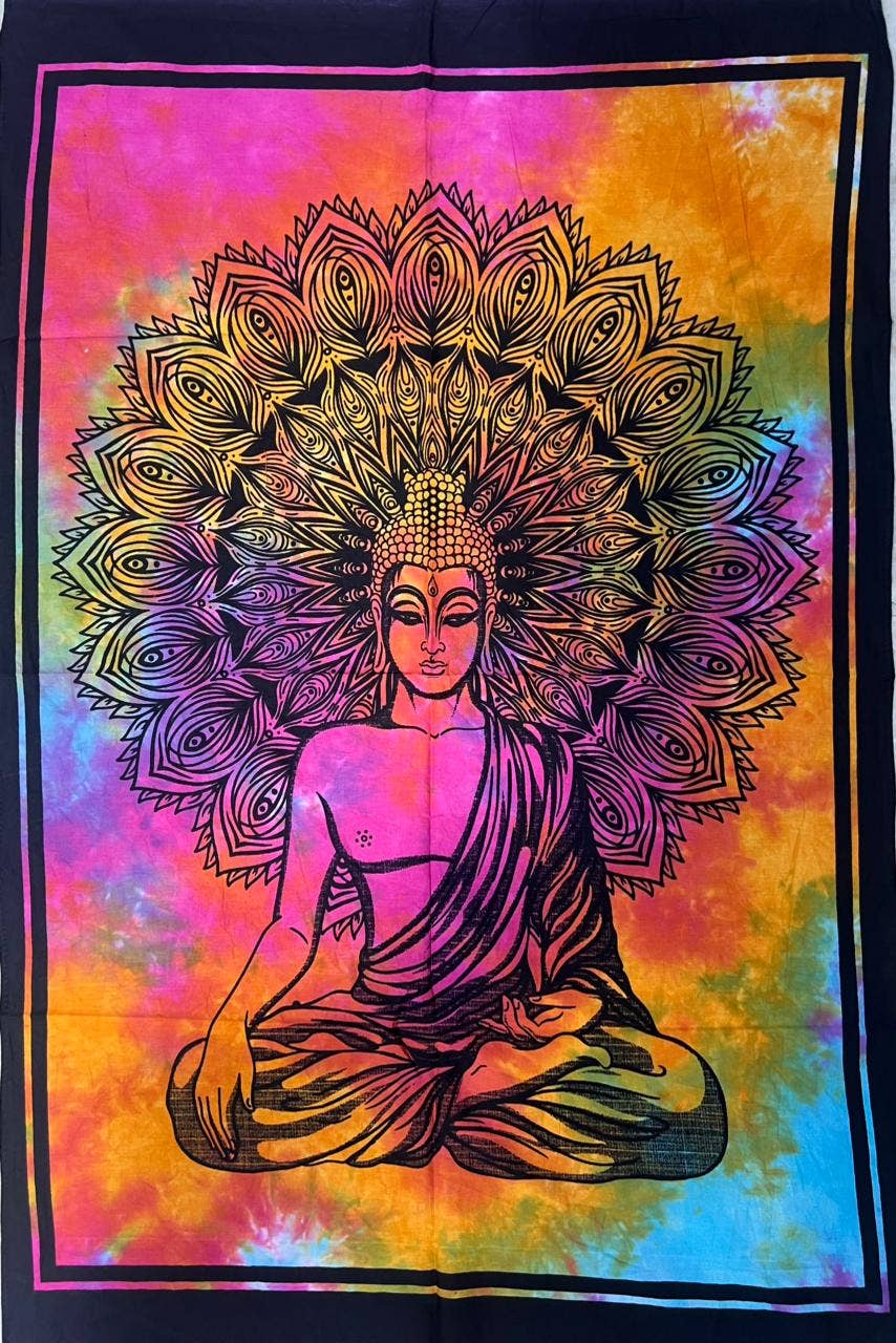 Telo Decorativo Buddha Mandala Tie-Dye 210x140 cm