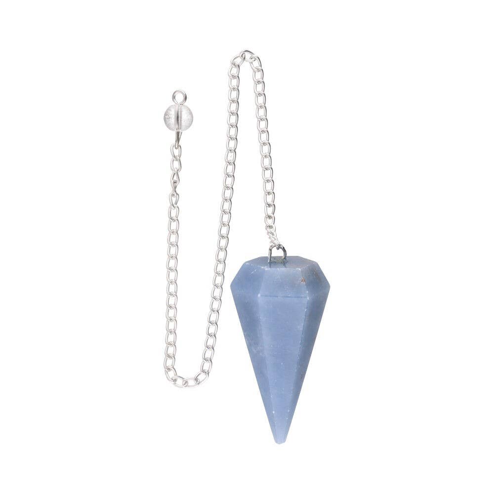 Pendolo sfaccettato in angelite