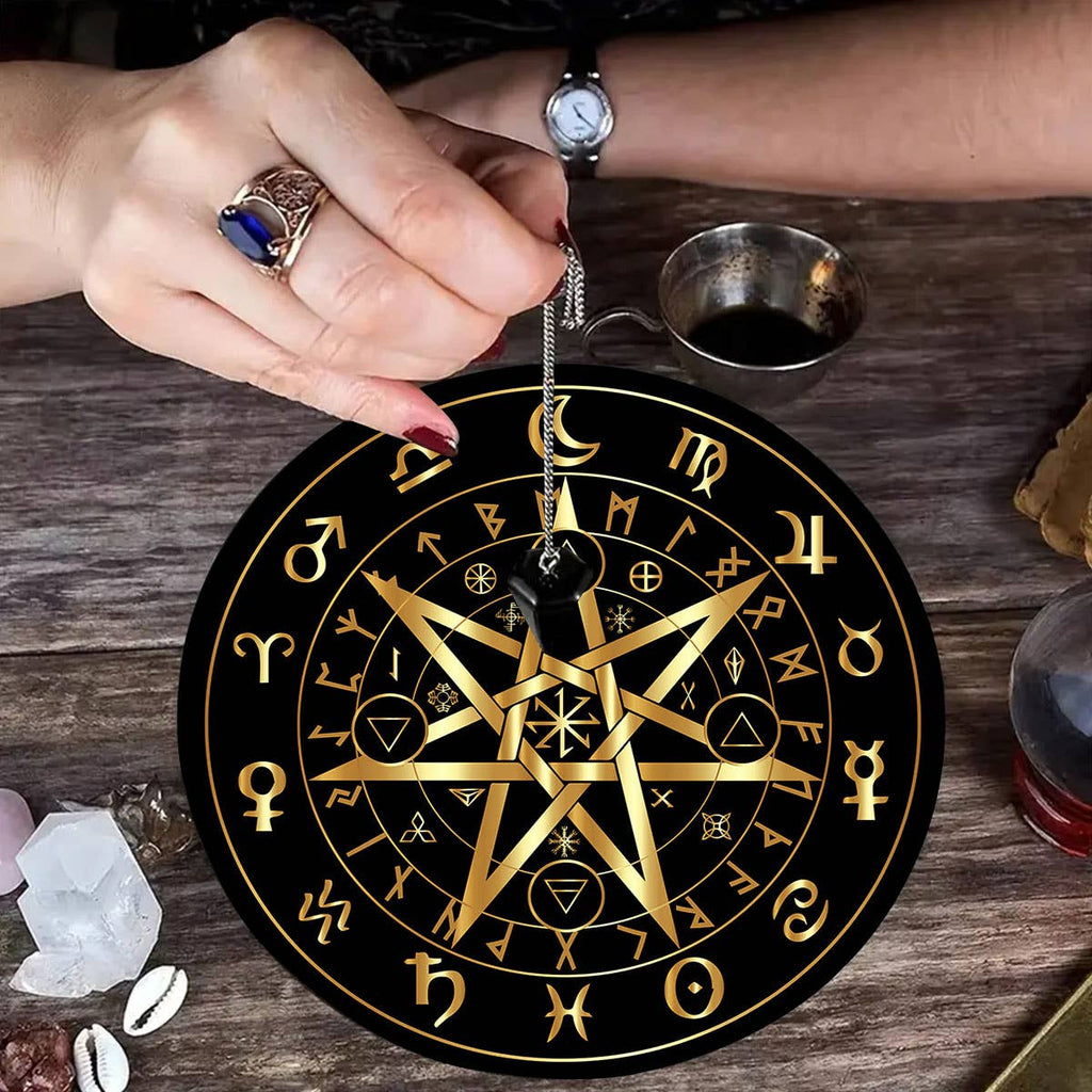 Tappetino per Pendolo Astrologico con Simboli Runici 15cm