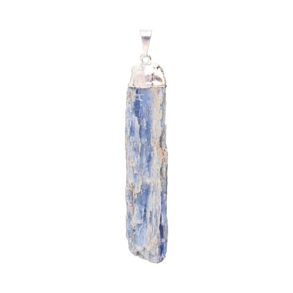 Collana con pendente in cianite grezza placcato in argento