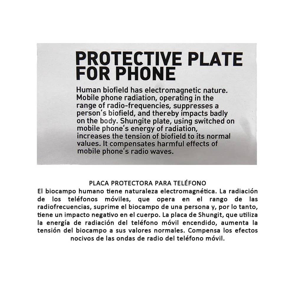 Piastra adesiva rettangolare in shungite
