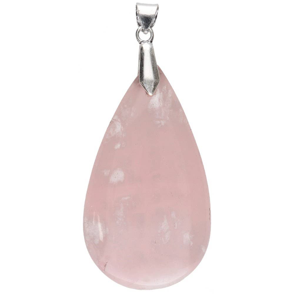 Collana con ciondolo cabochon in quarzo rosa