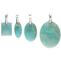 Collana regolabile da 45 cm con cabochon in amazzonite