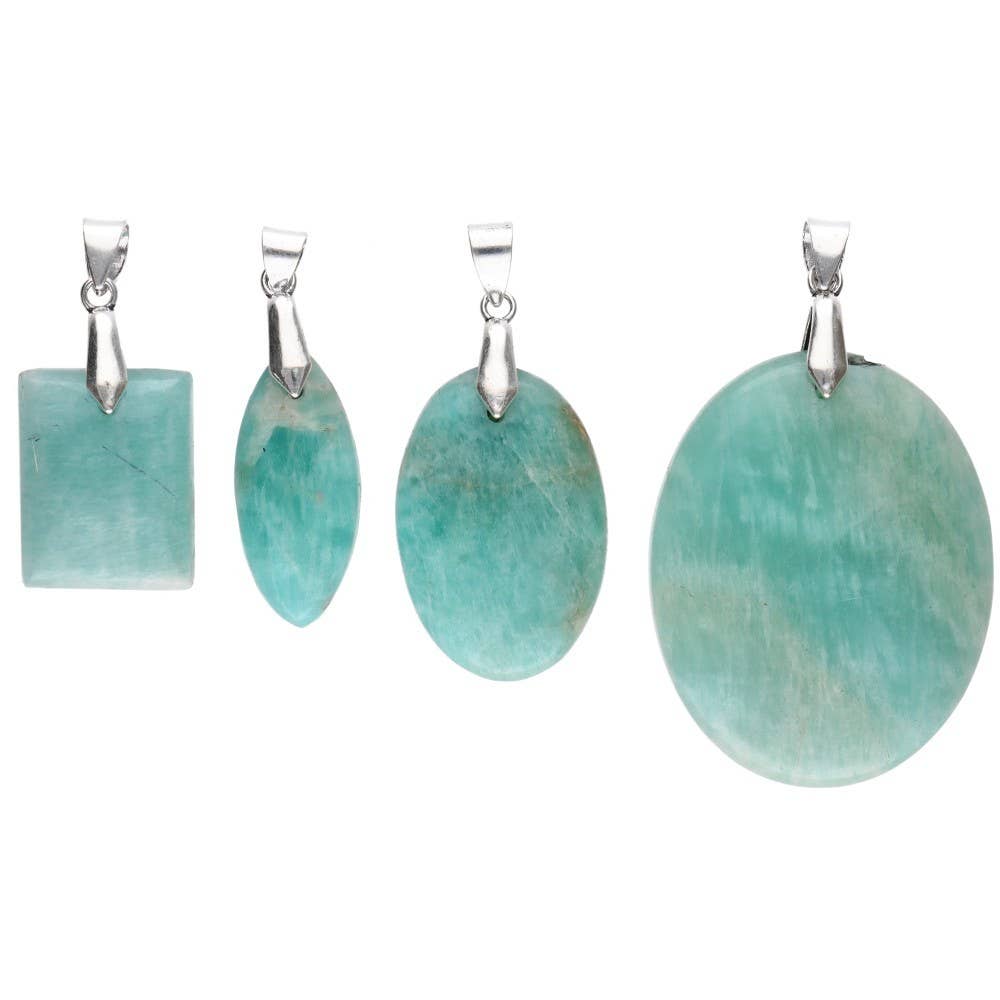 Collana regolabile da 45 cm con cabochon in amazzonite