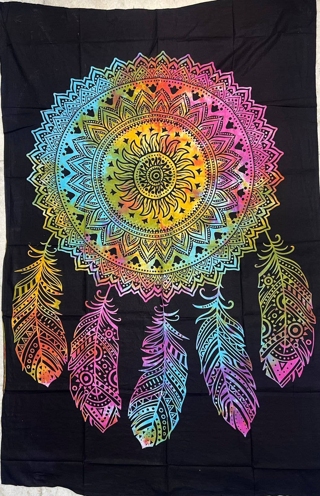 Telo Decorativo Acchiappasogni Mandala Tie-Dye 75x105 cm