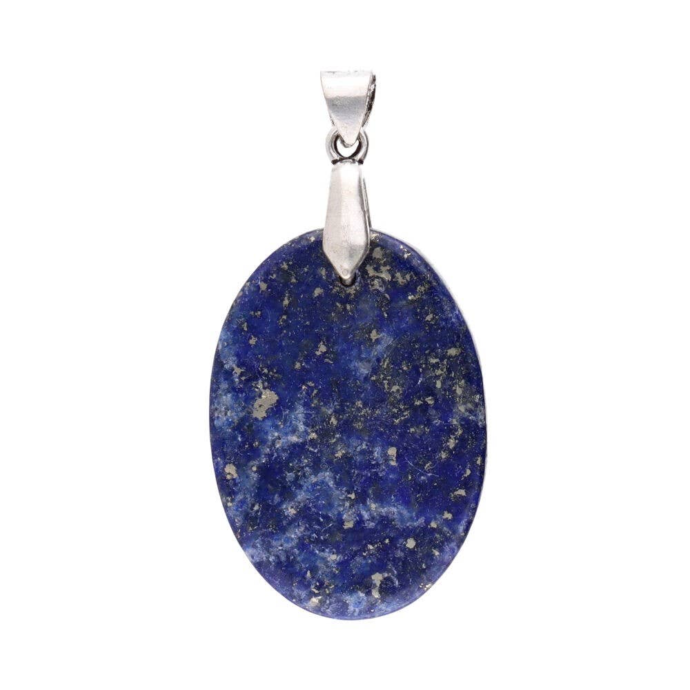 Collana in acciaio con cabochon in lapislazzuli