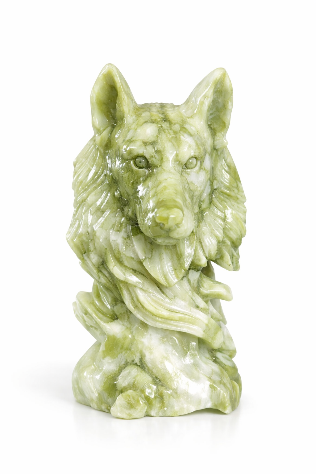 Lupo in Pietra Serpentino - Scultura Intagliata