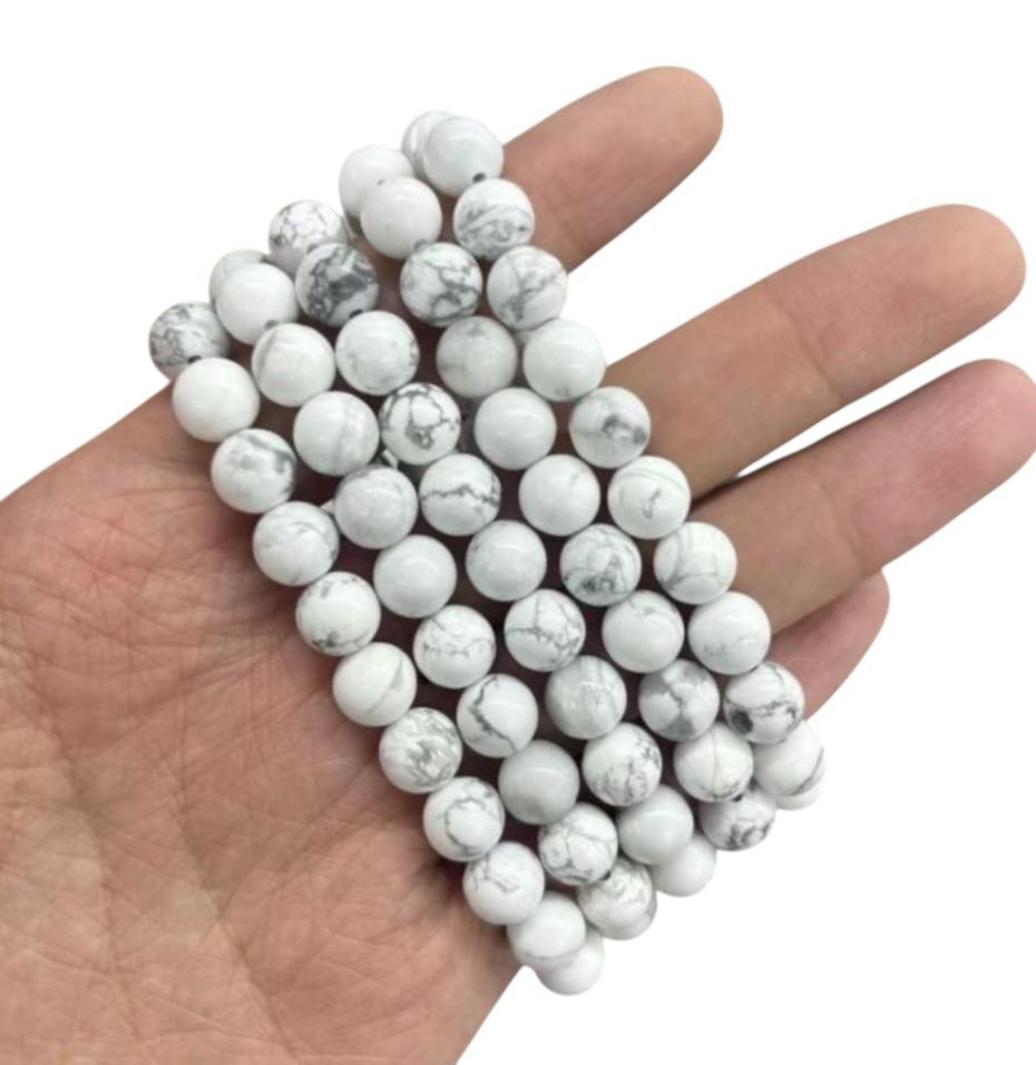 Bracciale Howlite Bianca 8mm