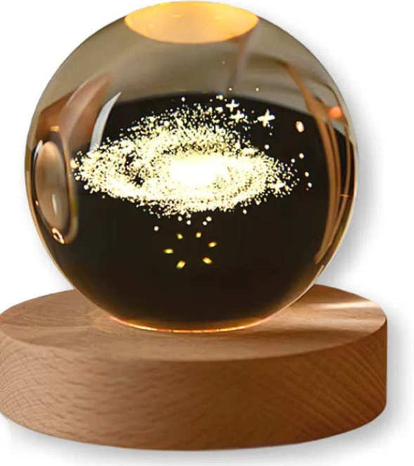 Lampada Sfera Cristallo con Base LED - Luce Calda 8cm