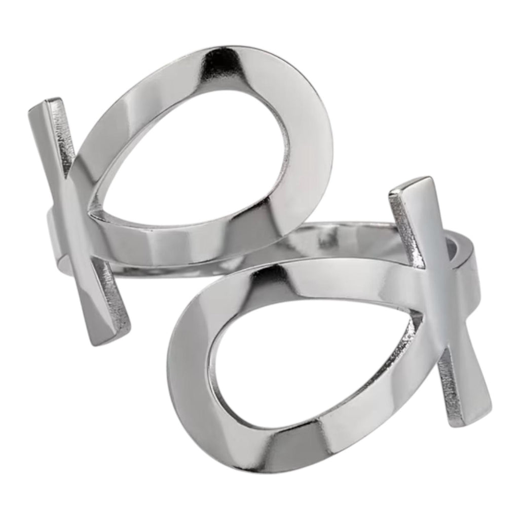 Anello Croce Ankh in acciaio inox regolabile