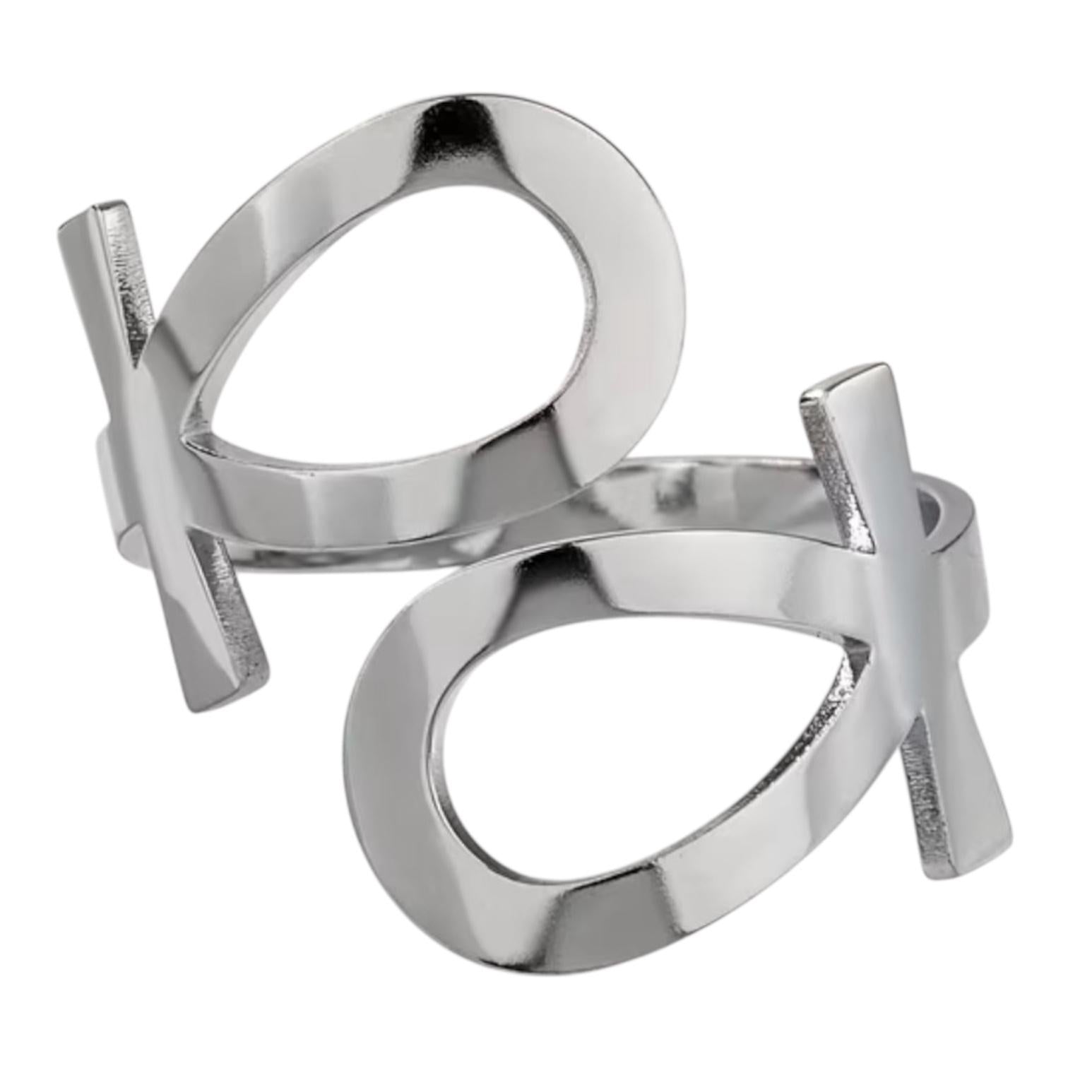 Anello Croce Ankh in acciaio inox regolabile
