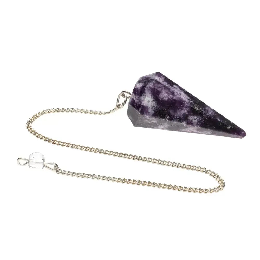 Pendolo sfaccettato in mica lepidolite