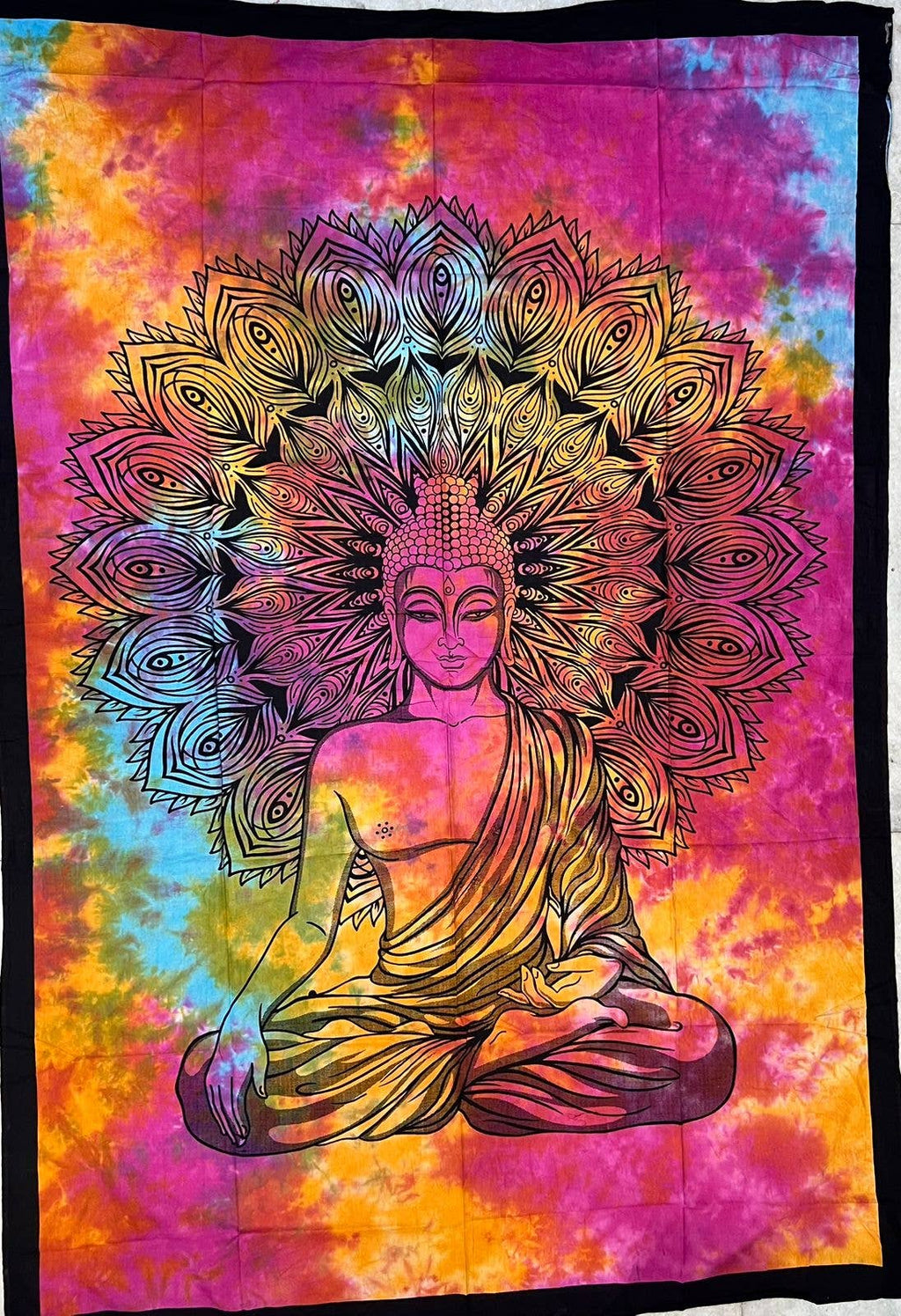 Telo Decorativo Buddha Mandala Pavone Tie-Dye 75x105 cm