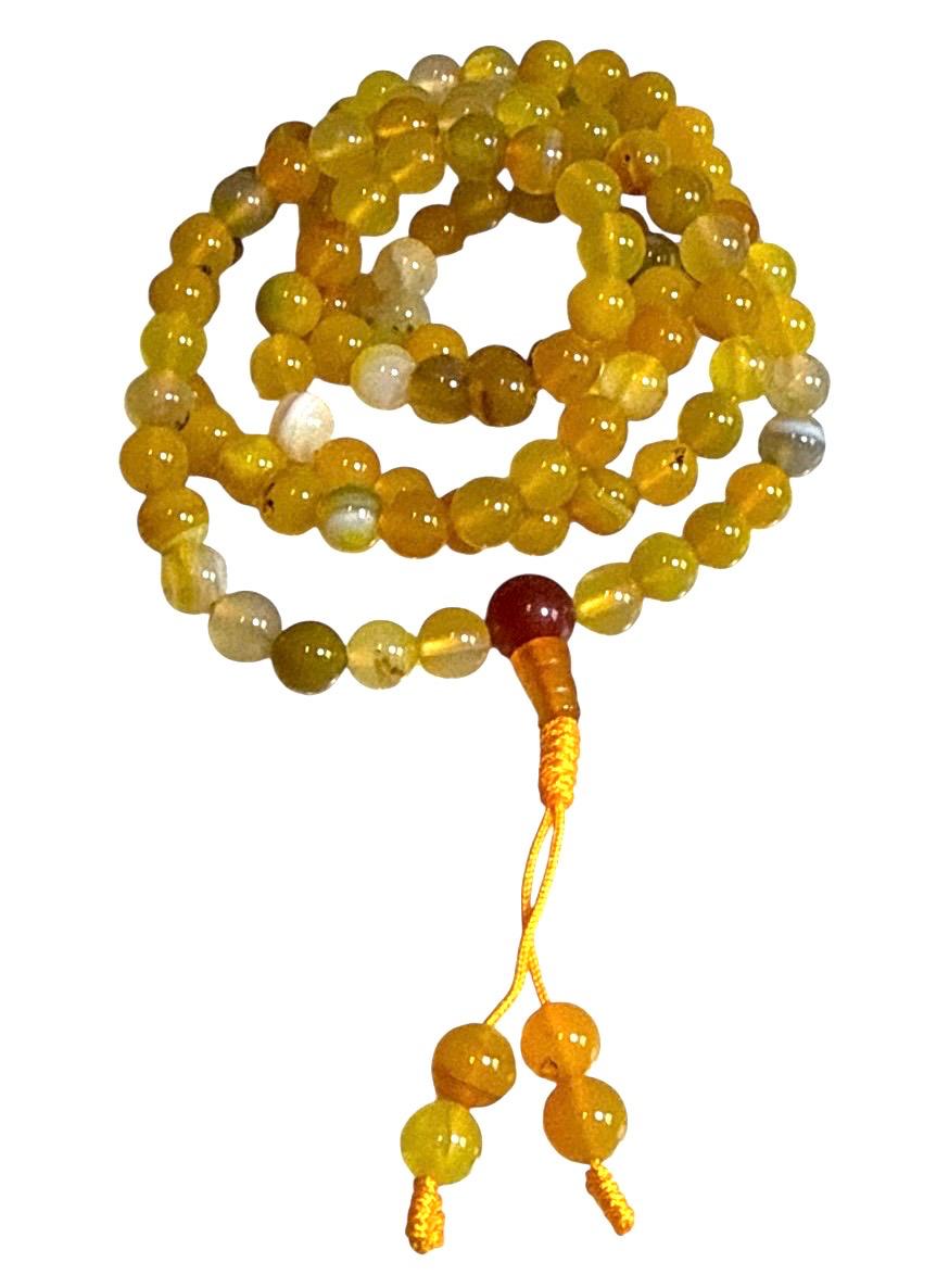 Japamala Tibetano Agata Gialla 8mm