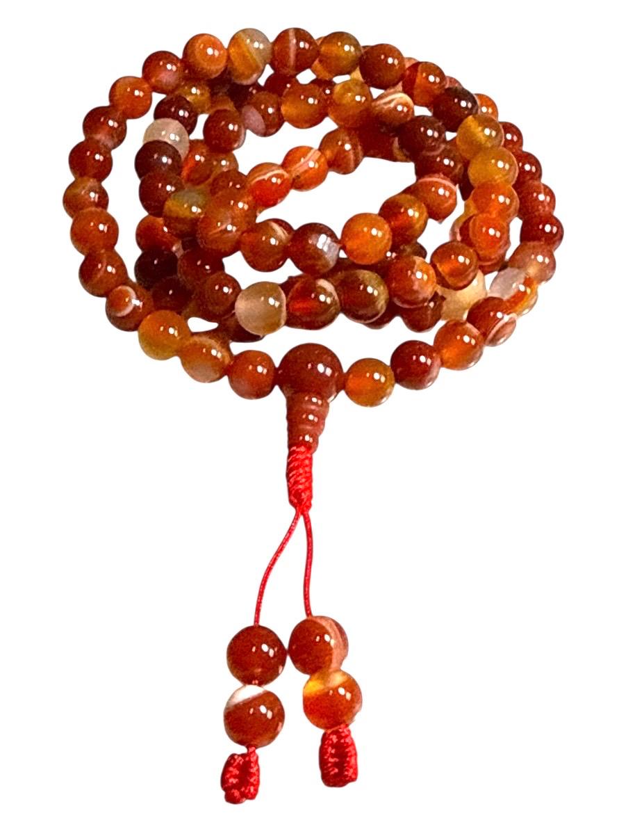 Japamala Tibetano Agata Rossa 8mm