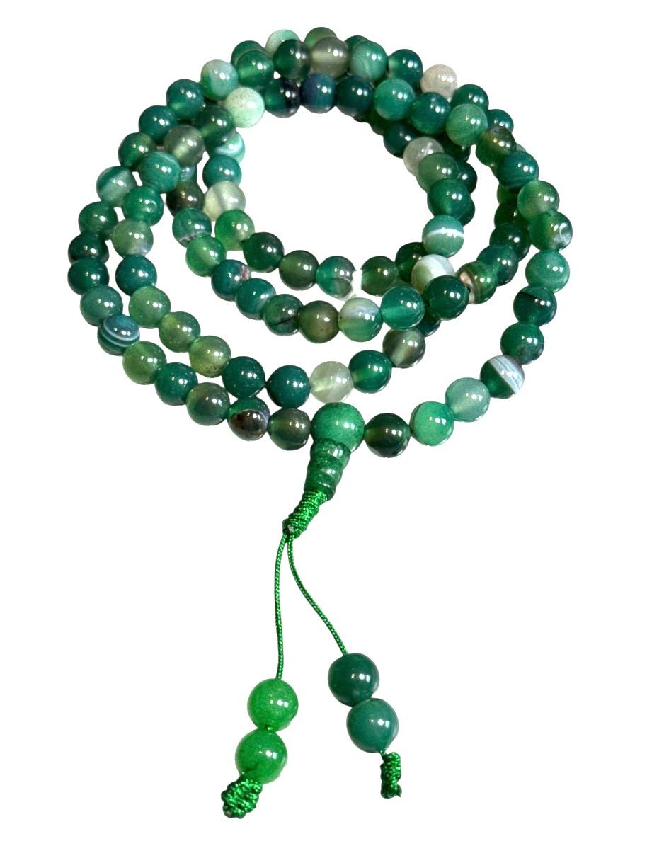 Japamala Tibetano Agata Verde 8mm