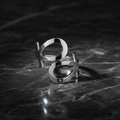 Anello Doppio Ankh - Dark Marble