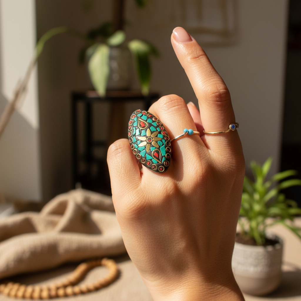 Anello Turchese Corallo - Worn