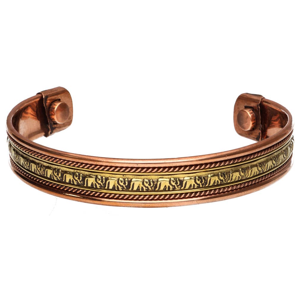 Bracciale in rame con elefante