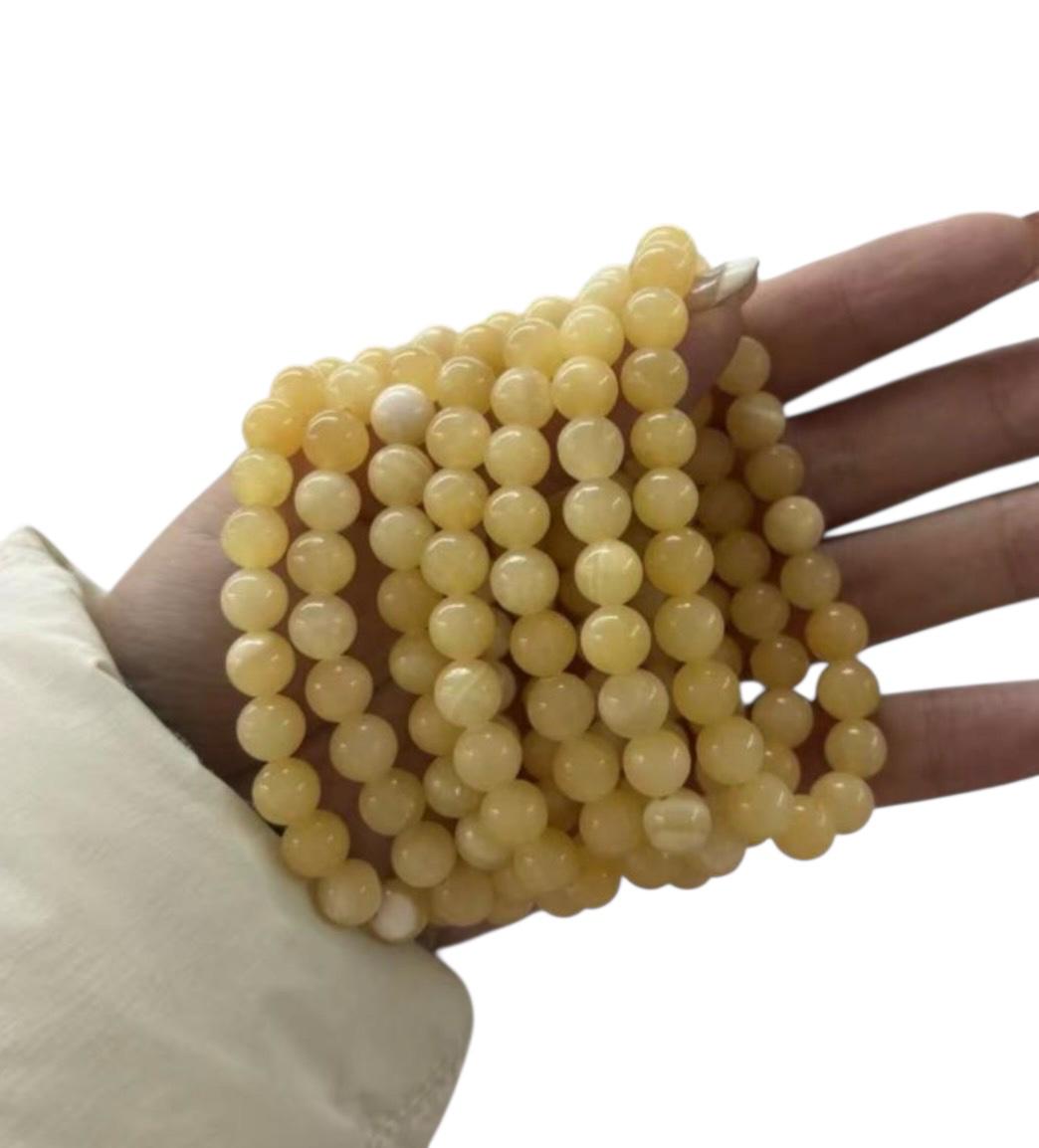 Bracciale 8mm Calcite Gialla