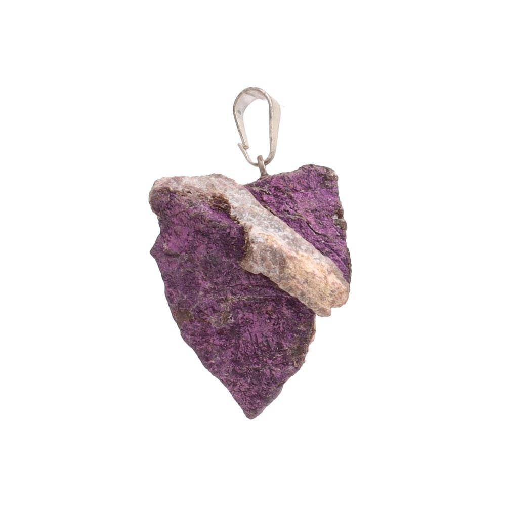 Collana con ciondolo in stichtite grezza