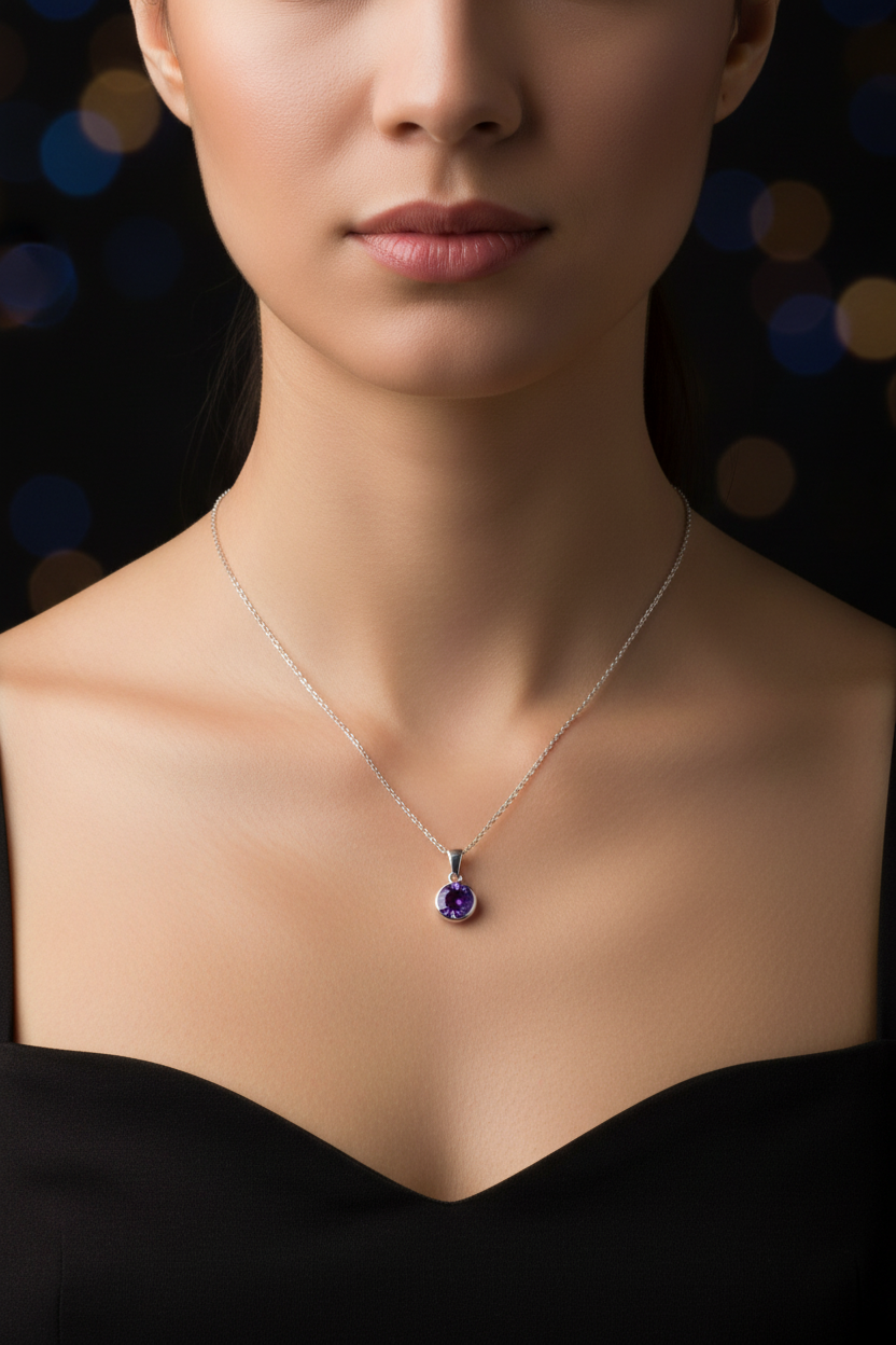 Collana ametista indossata