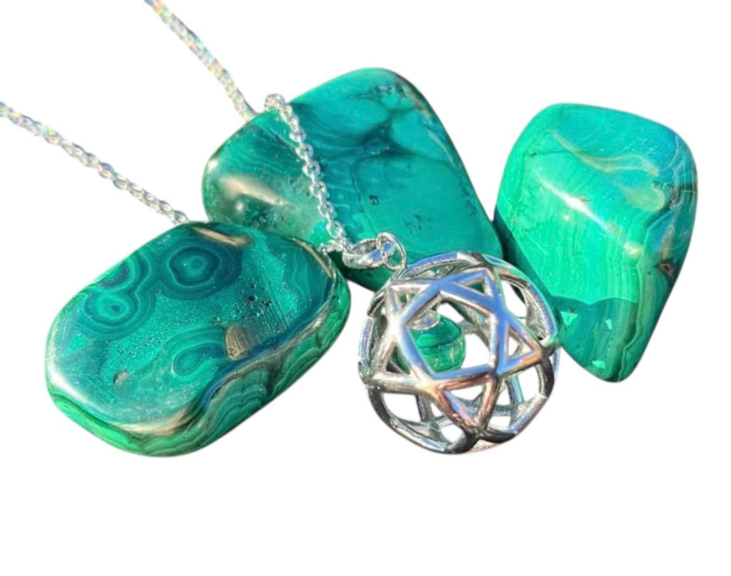 Collana Pentasfera Malachite