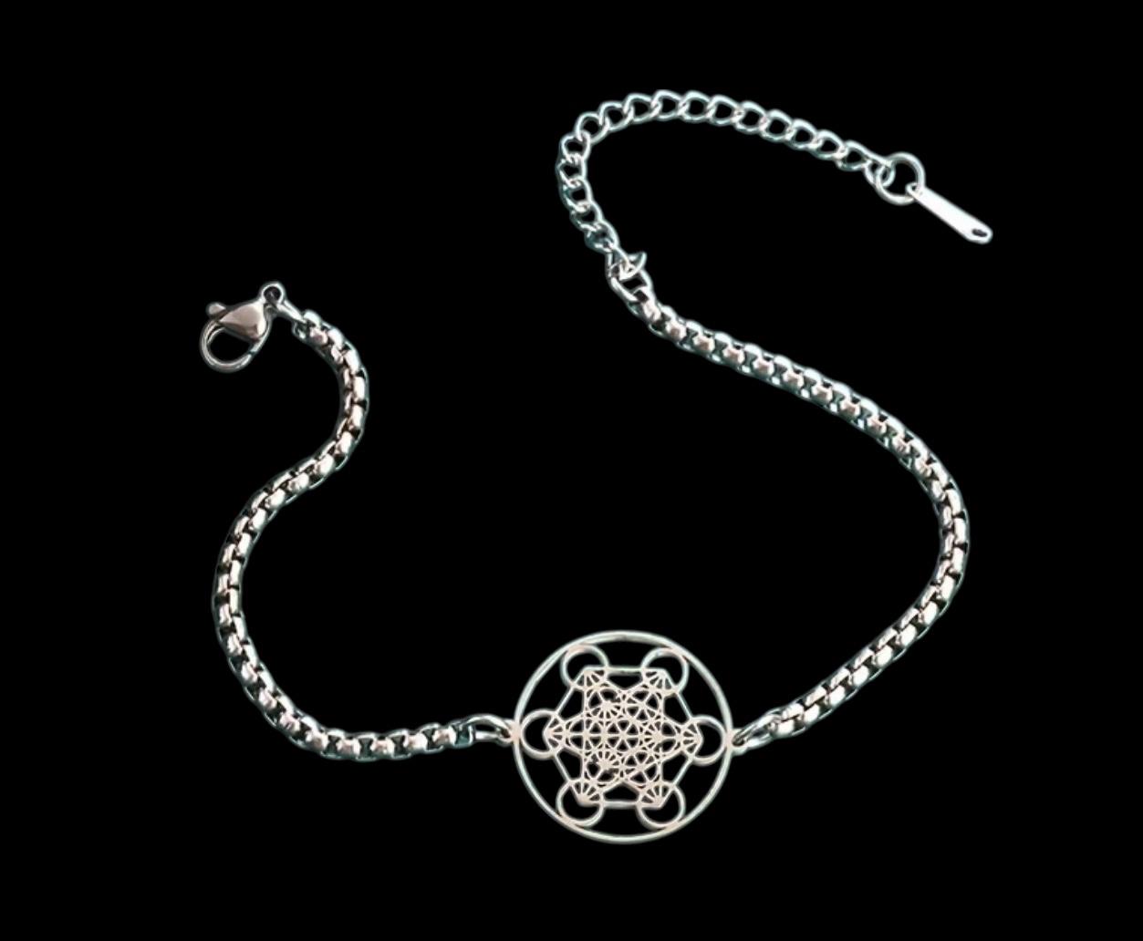 Bracciale Cubo di Metatron Acciaio Inox