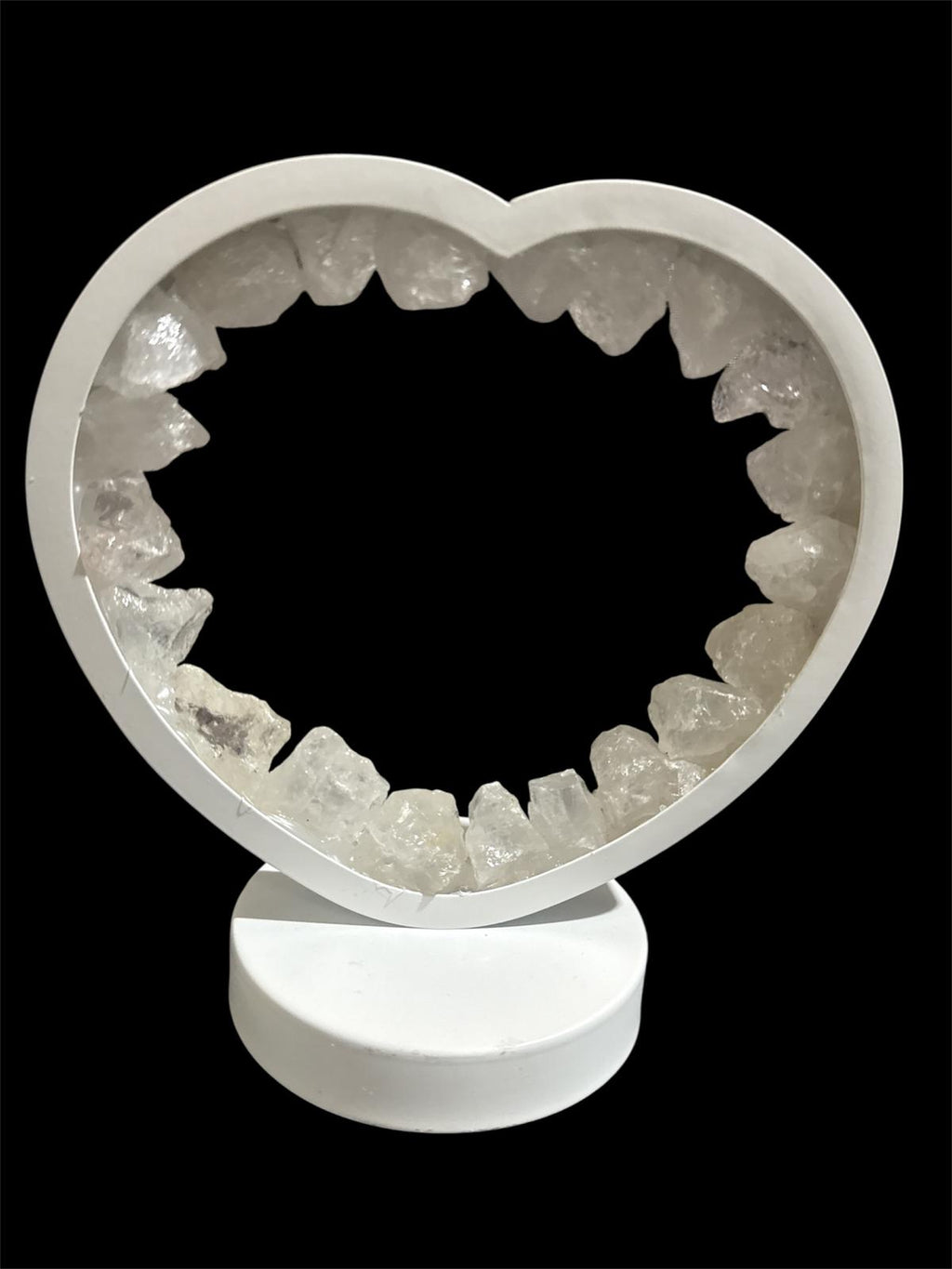 Lampada Cuore Cristallo di Rocca LED Regolabile con Telecomando - 19x18cm
