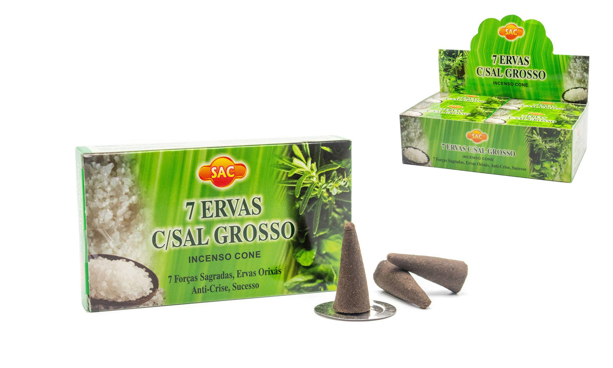Coni di incenso 7 Erbe con sale grosso