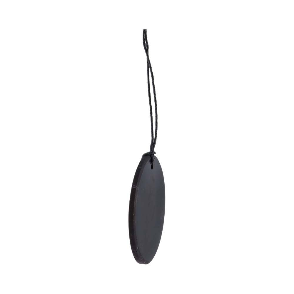 Collana con cordino e pendente circolare in shungite