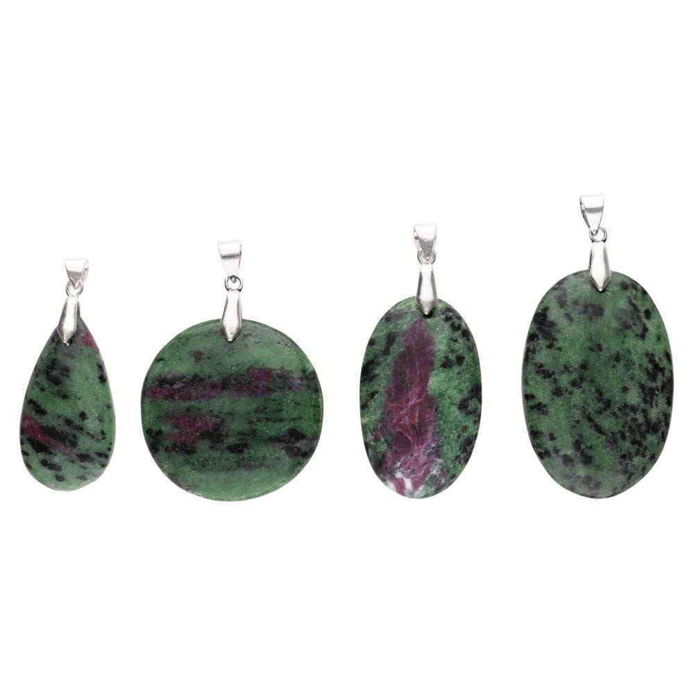 collana con cabochon in rubino zoisite