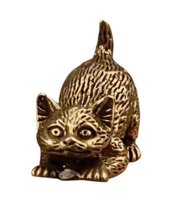 Gatto Stiracchiato in Ottone