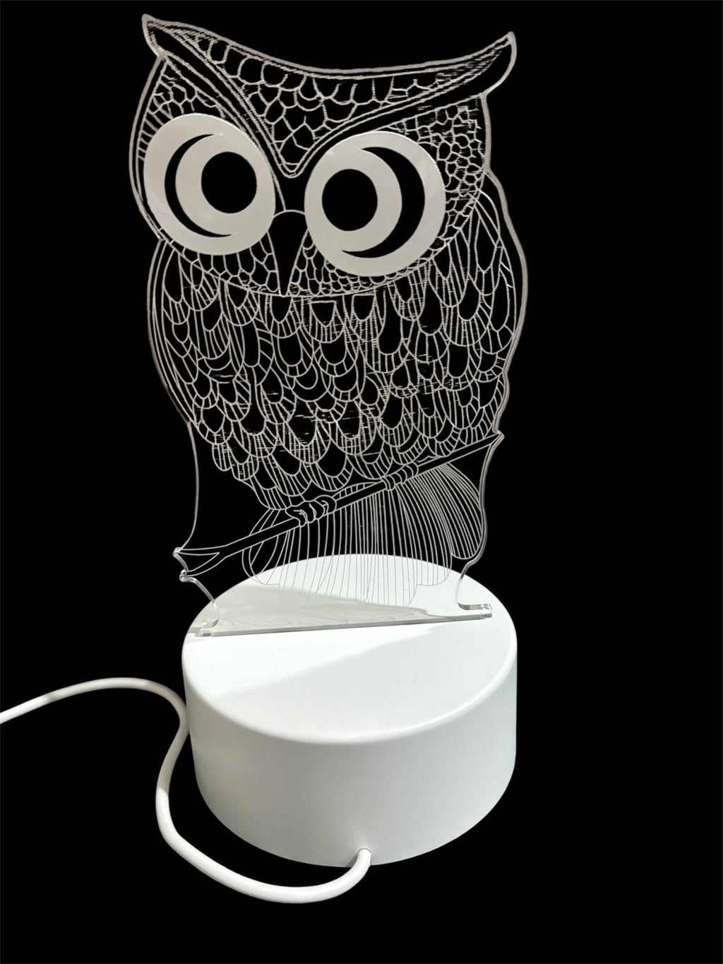 Lampada 3D Gufo con Effetto Olografico LED - 20x10cm