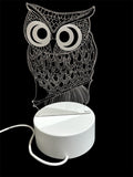 Lampada 3D Gufo con Effetto Olografico LED - 20x10cm