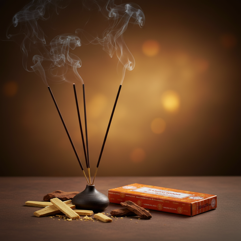 Satya Sandalwood - stick acceso con fumo