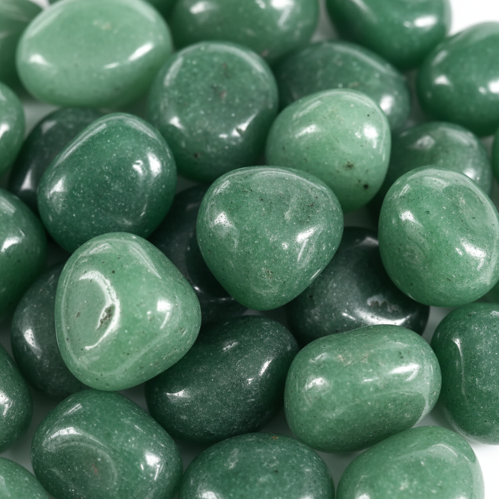 Macro close-up avventurina verde tumbled