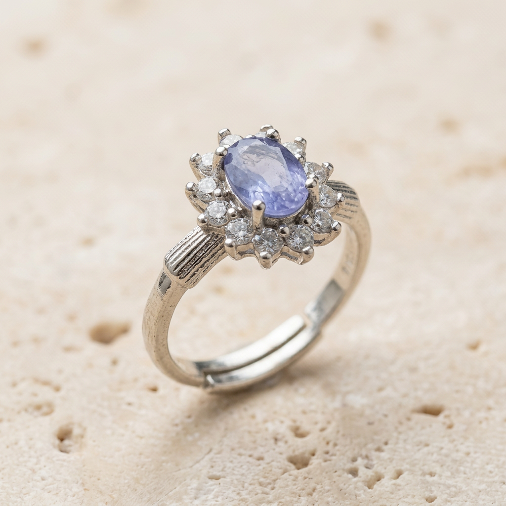 Anello 307 con topazio su pietra chiara