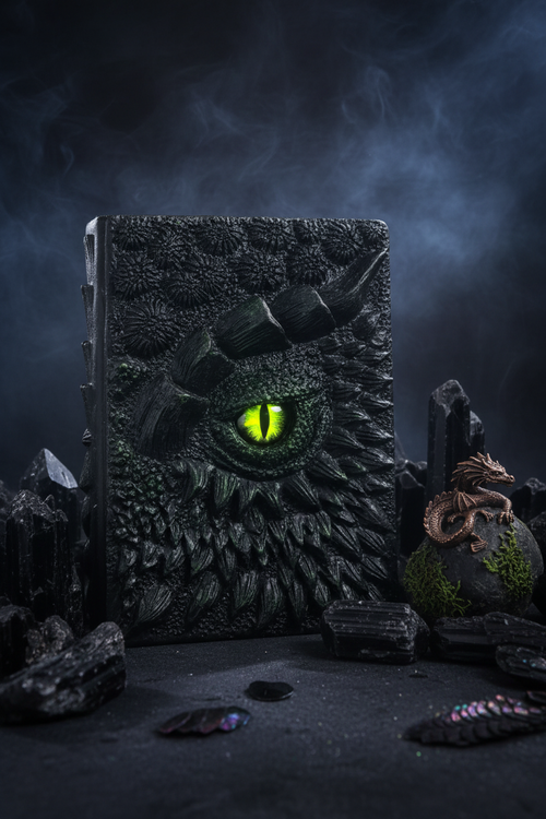 Grimorio Occhio di Drago Nero - con cristalli