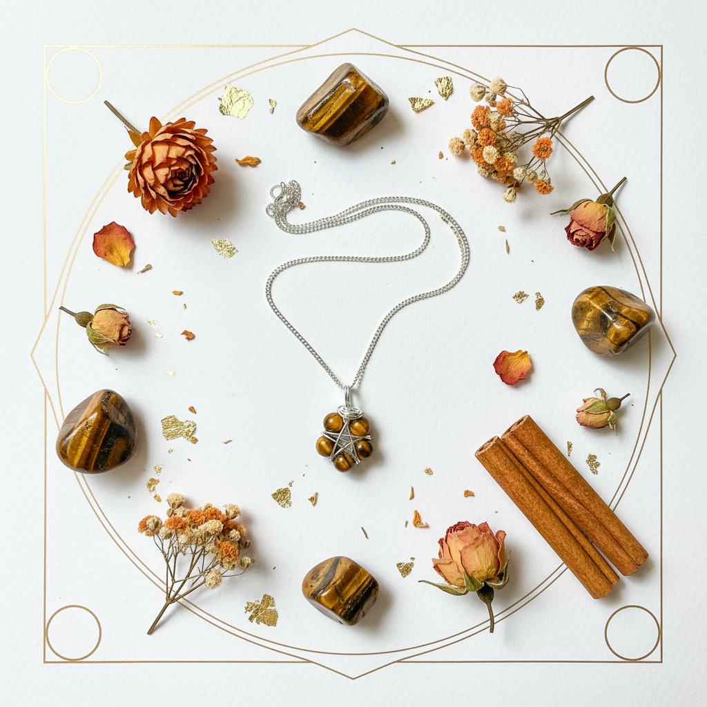 Flat lay rituale Occhio di Tigre