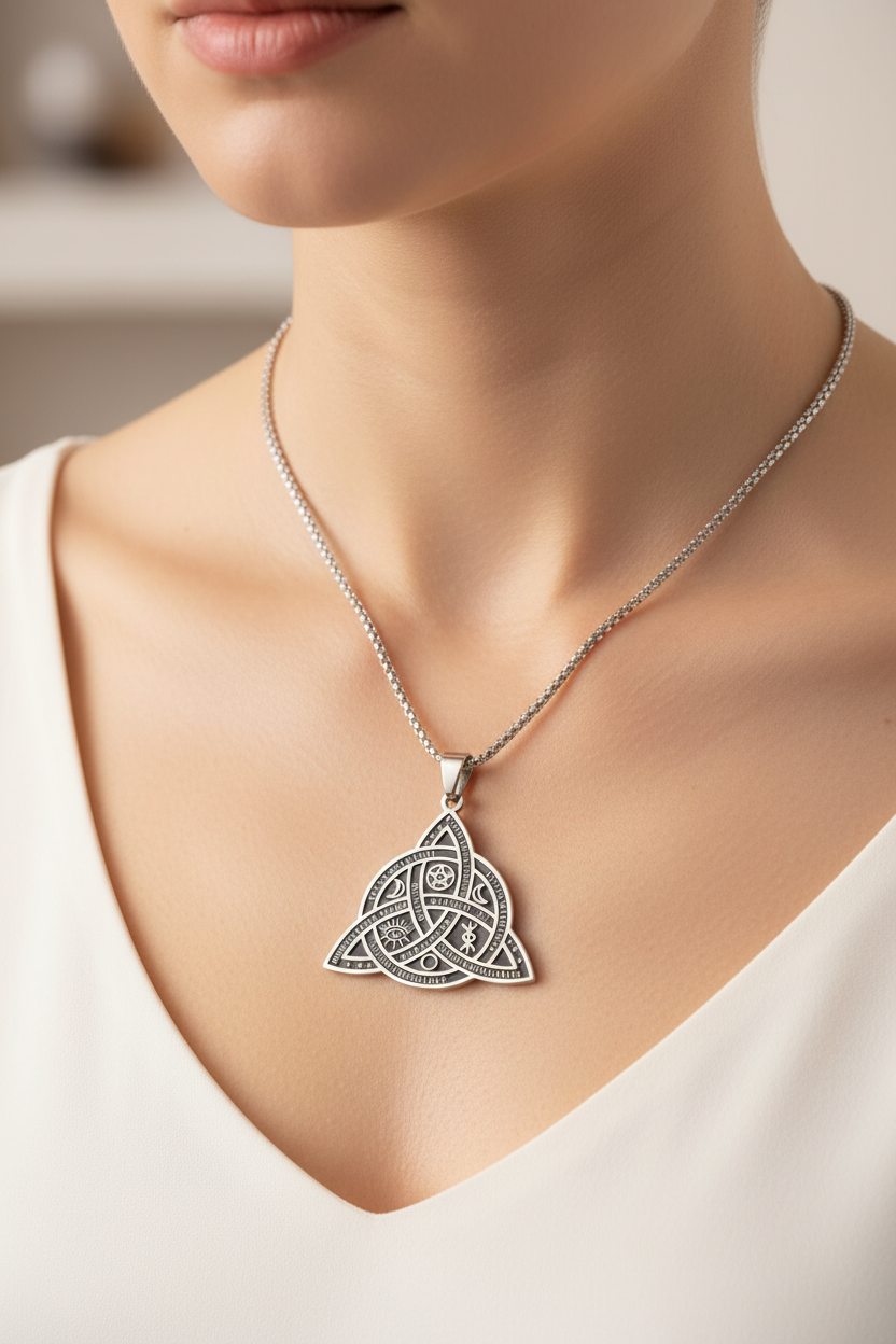 Collana Triquetra - indossata lifestyle