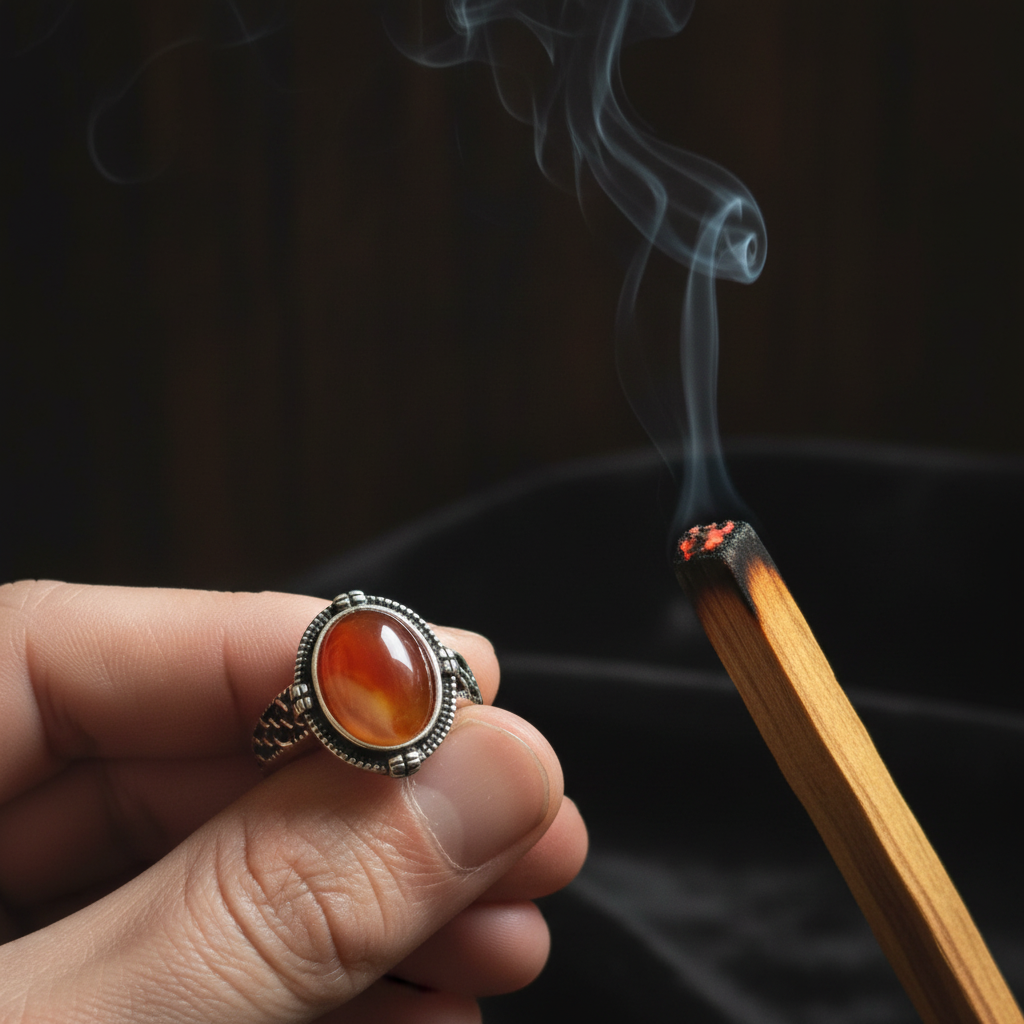 Anello corniola palo santo