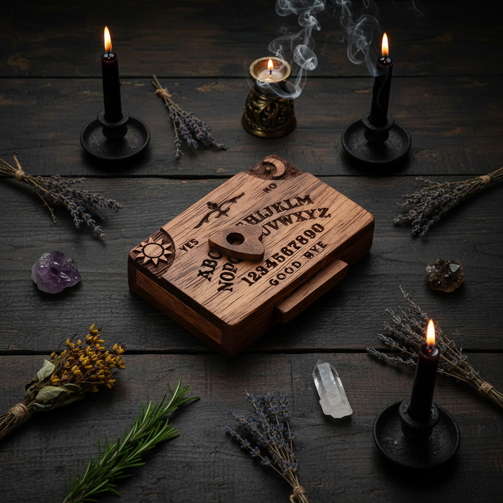 Mini Spirit Board - altare gotico con candele e cristalli
