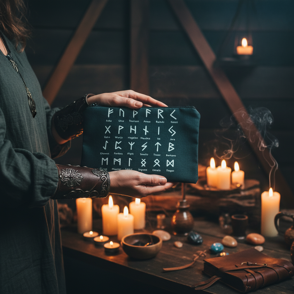 Pochette Rune Norrene - lifestyle in mano mood Norse