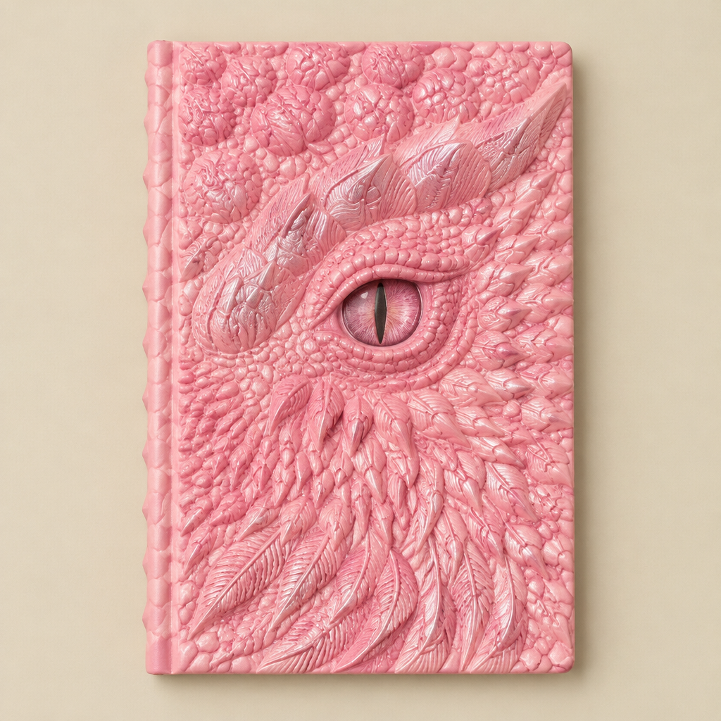 Agenda Occhio di Drago rosa su sfondo beige